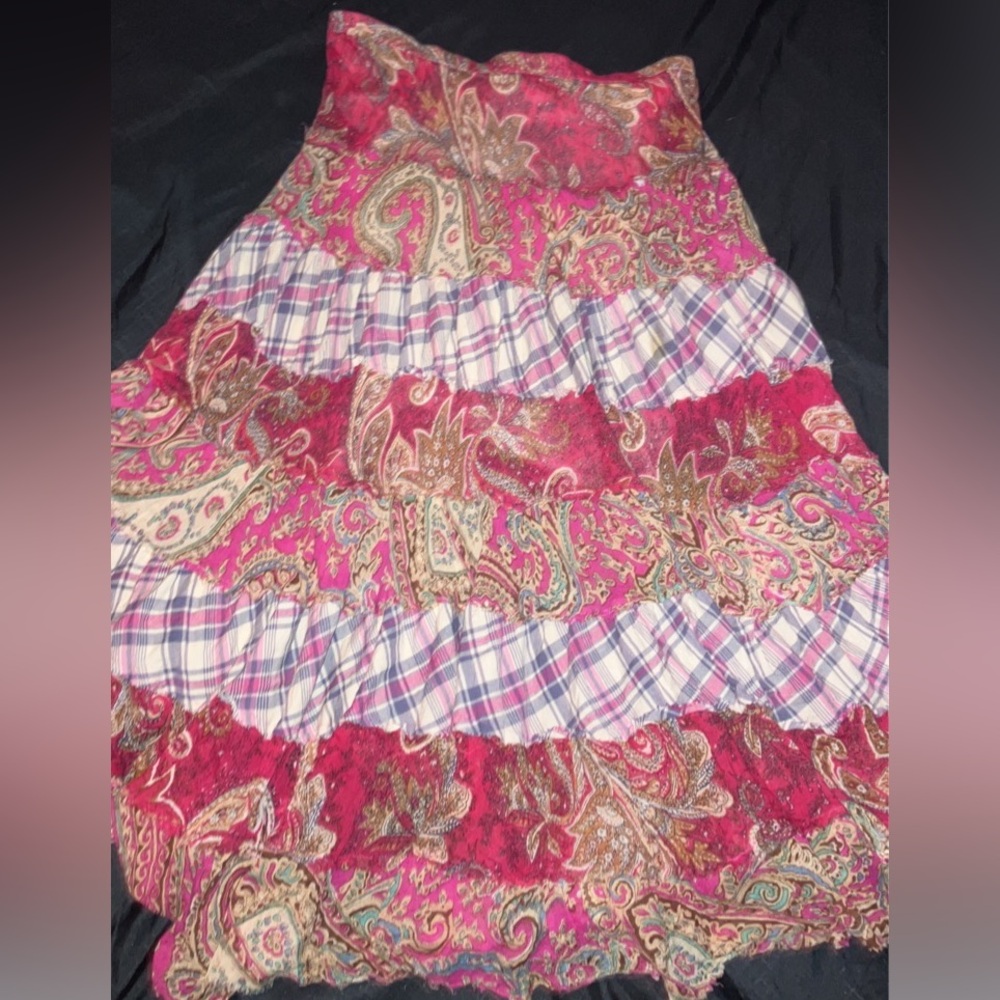 Y2k Vintage Two Layered Patchwork Solitaire Skirt - image 6